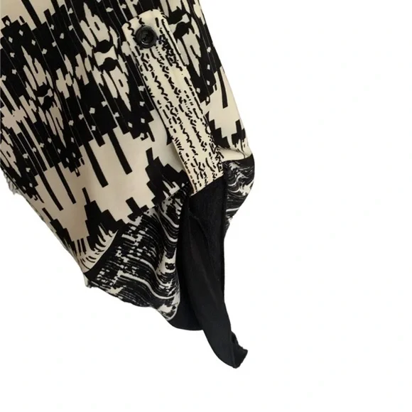 Charming Charlie Black Cream Button Down Midi Dress Size Small Wednesday Addams - Picture 13 of 16